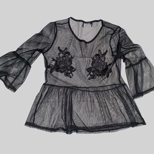 Sheer Flare Sleeve Top!